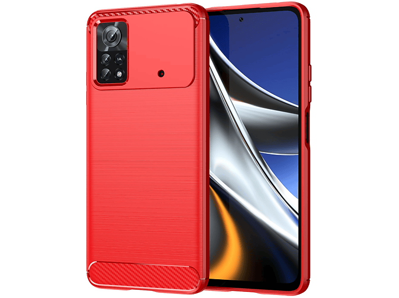 KÖNIG DESIGN Case, Backcover, Xiaomi, Poco X4 Pro 5G, Rot