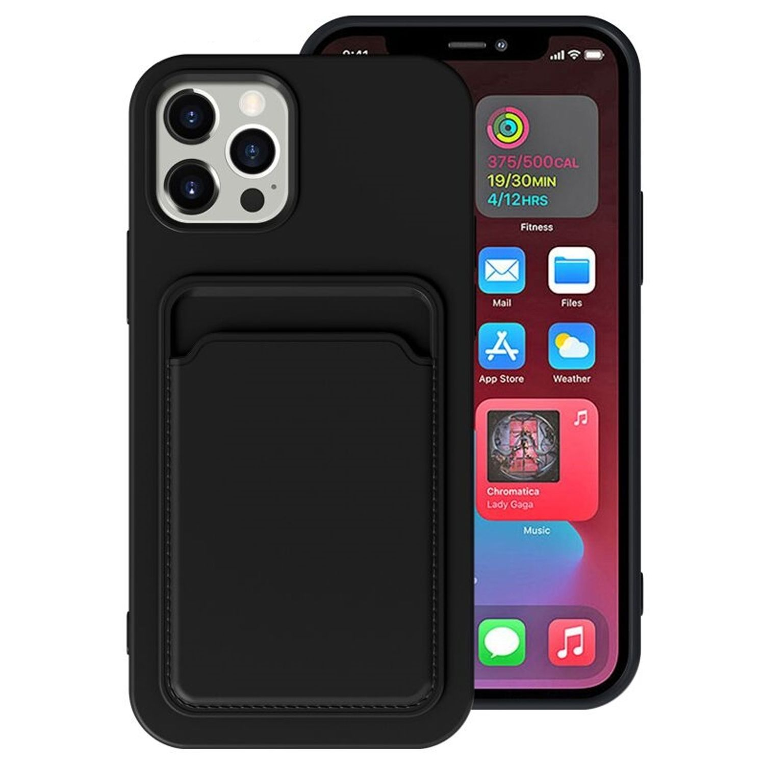 KÖNIG DESIGN Case, Backcover, Max, iPhone Pro Schwarz 12 Apple