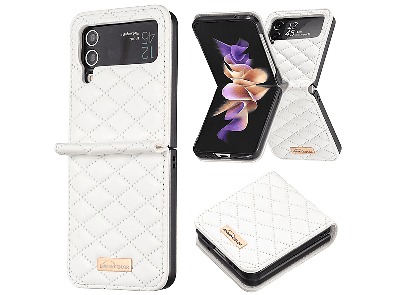 KÖNIG DESIGN Case, Backcover, Flip4 Weiß Samsung, Galaxy 5G, Z