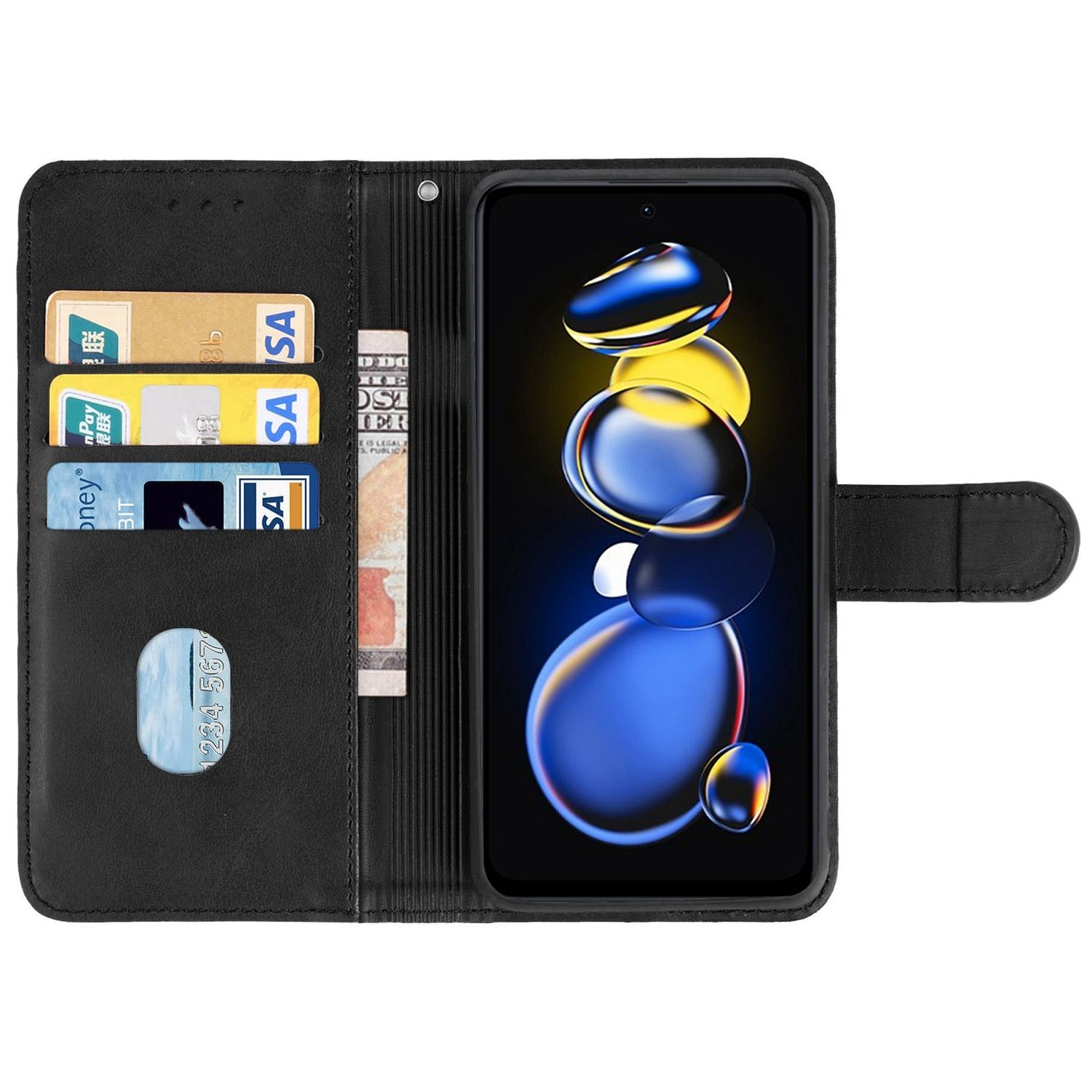 KÖNIG DESIGN Book Case, Bookcover, 5G, Xiaomi, Schwarz Note11T Pro Redmi