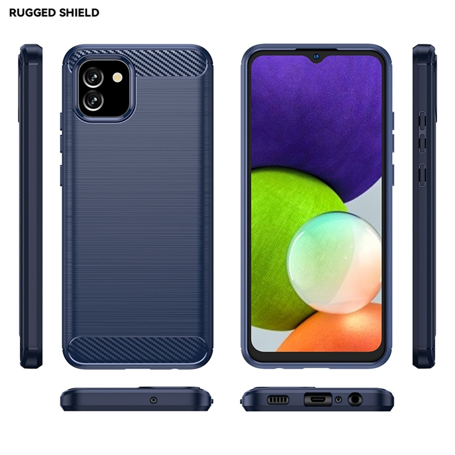 KÖNIG DESIGN Case, Version, Backcover, Galaxy Blau A03 EU Samsung