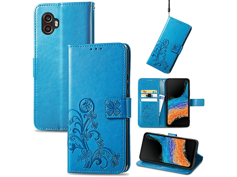 KÖNIG DESIGN Book Case, Bookcover, Samsung, Galaxy Xcover 6 Pro, Blau