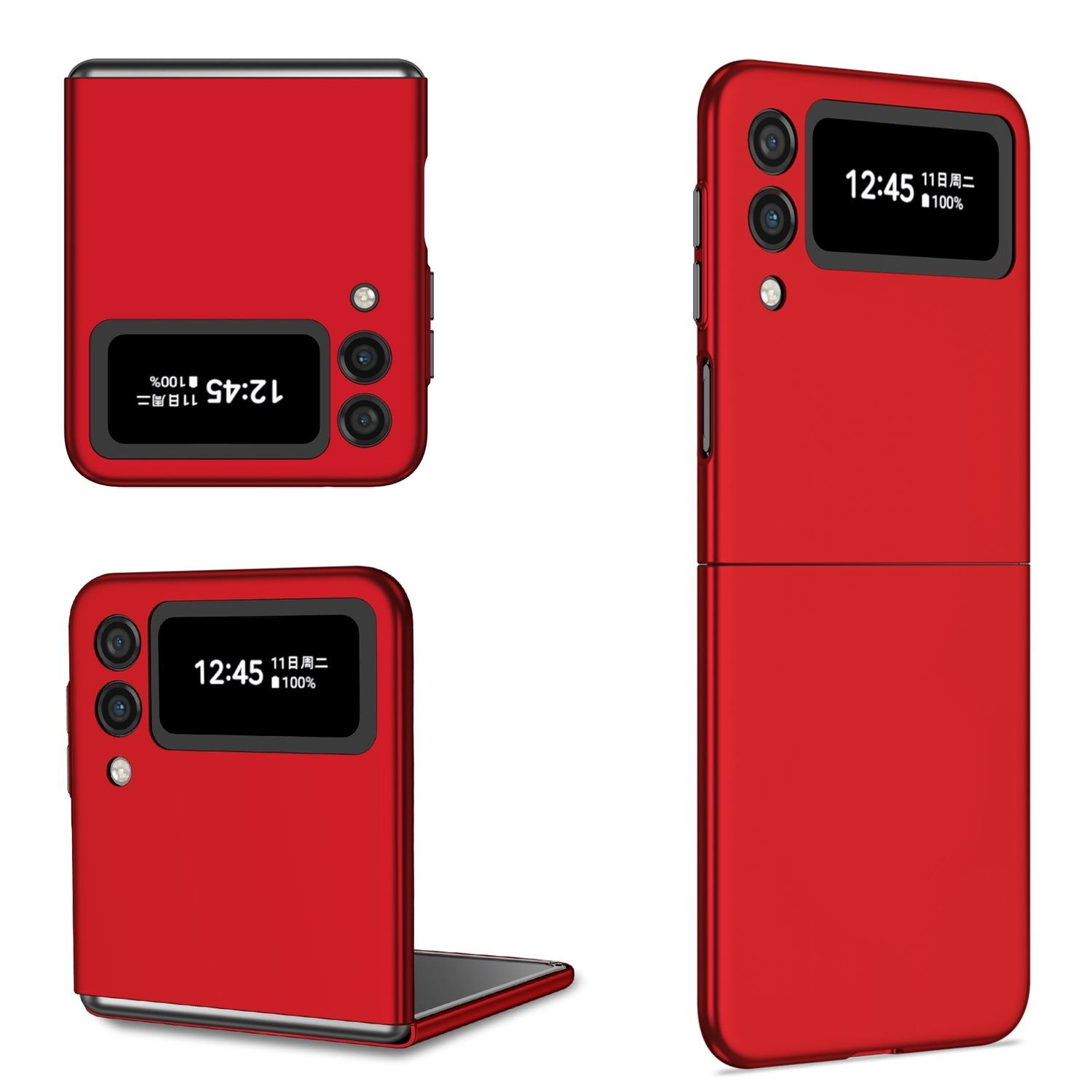 Flip4 Z 5G, KÖNIG DESIGN Galaxy Rot Samsung, Backcover, Case,