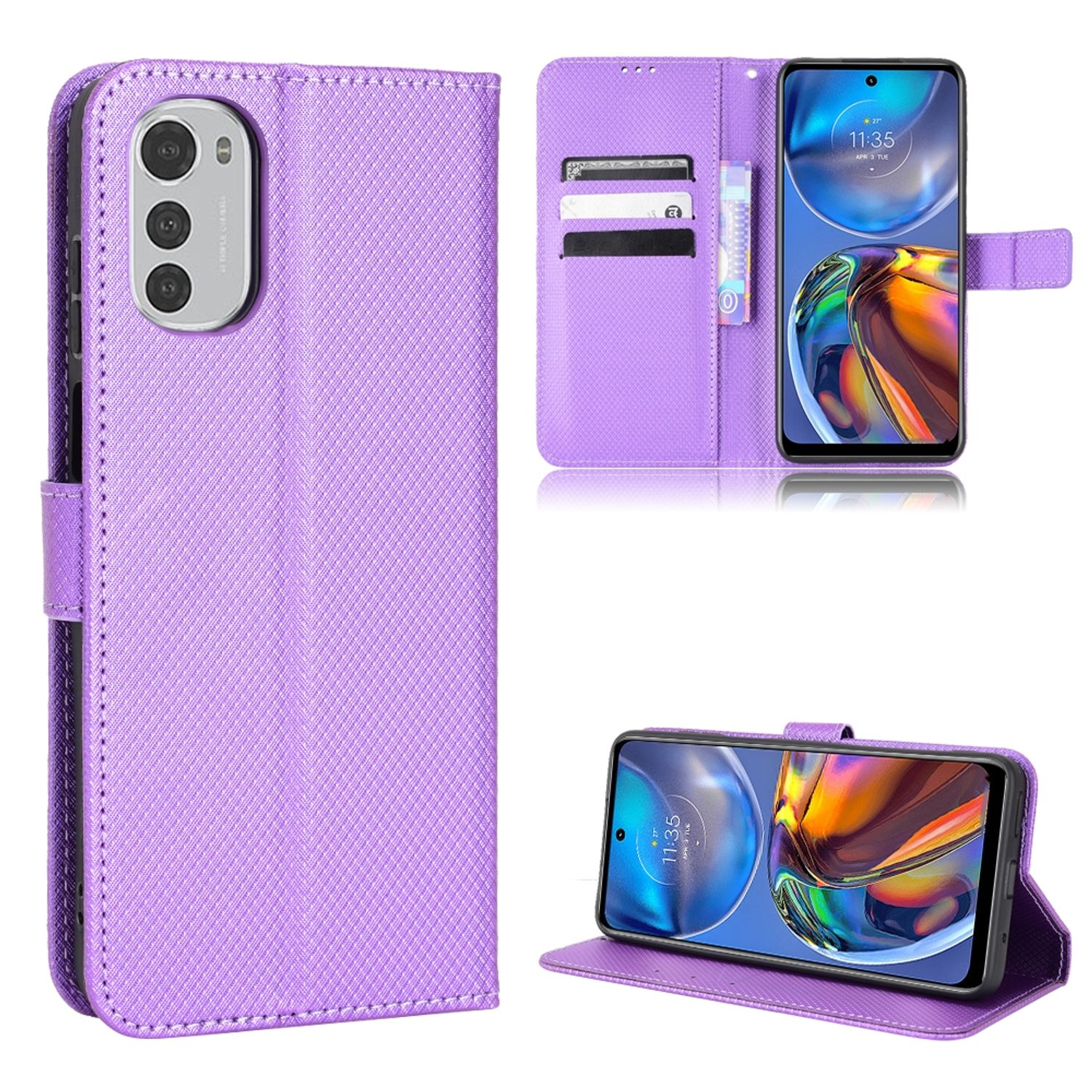 Violett Bookcover, Case, E32, Moto Motorola, DESIGN KÖNIG Book