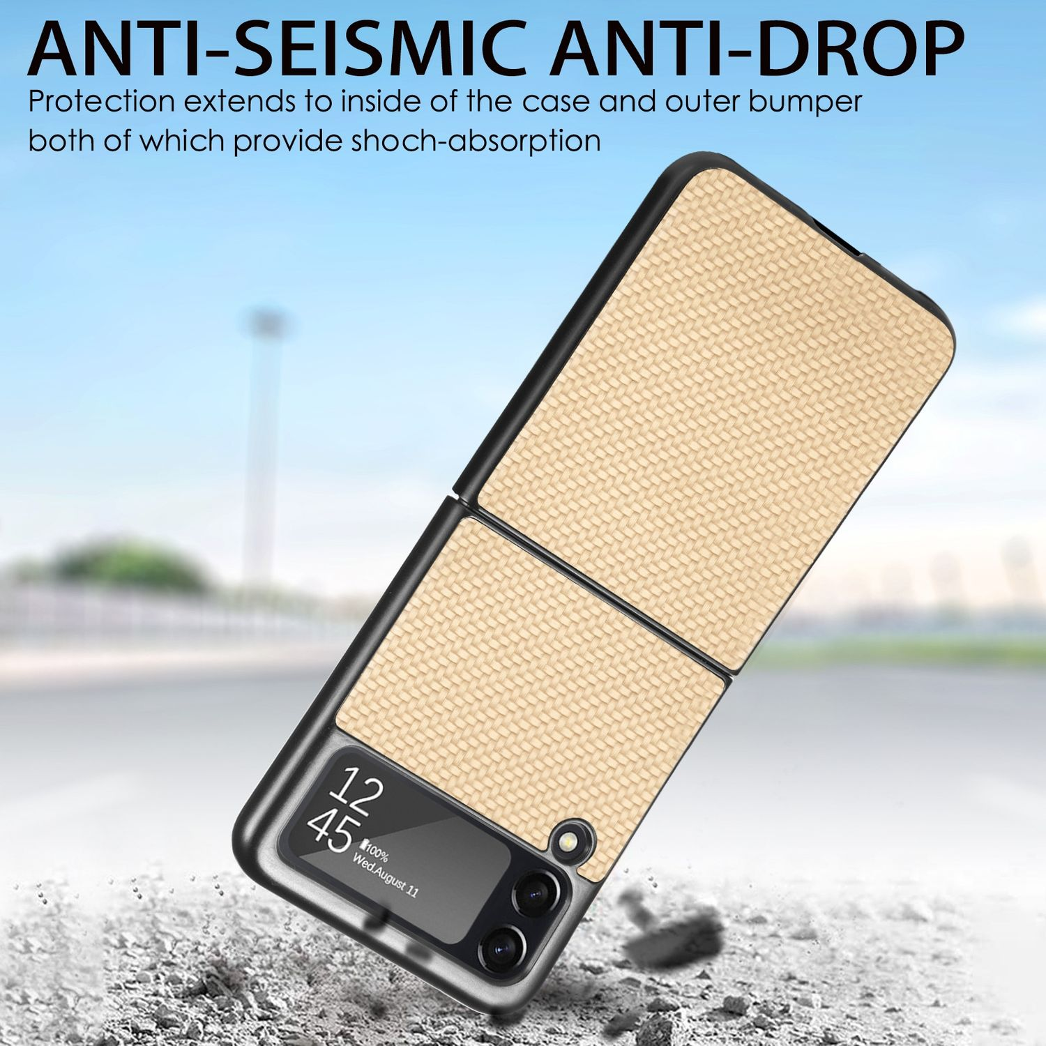KÖNIG DESIGN Case, Backcover, Samsung, Khaki Flip4 Galaxy Z 5G