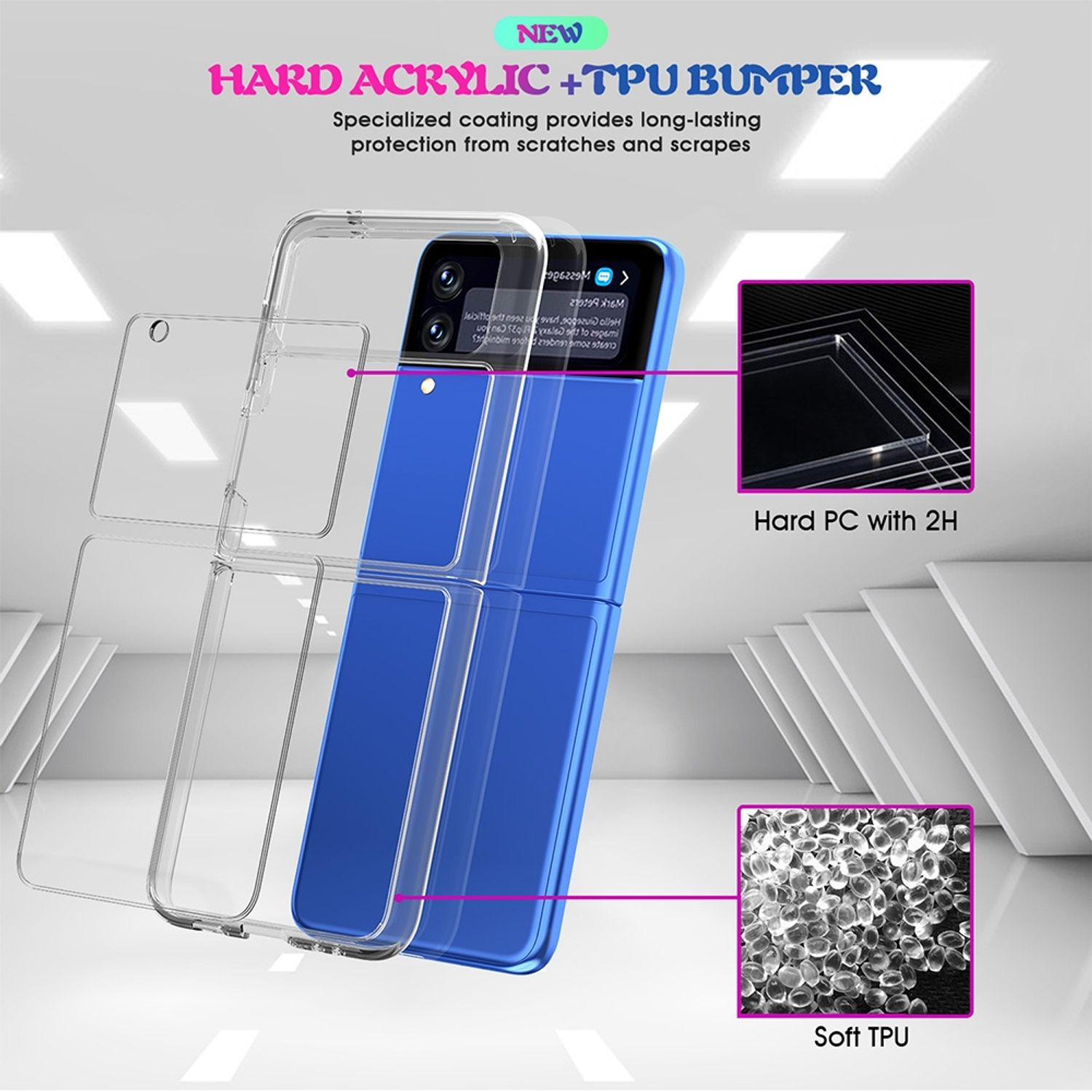 KÖNIG DESIGN Case, Backcover, Galaxy Z Transparent Flip4 5G, Samsung