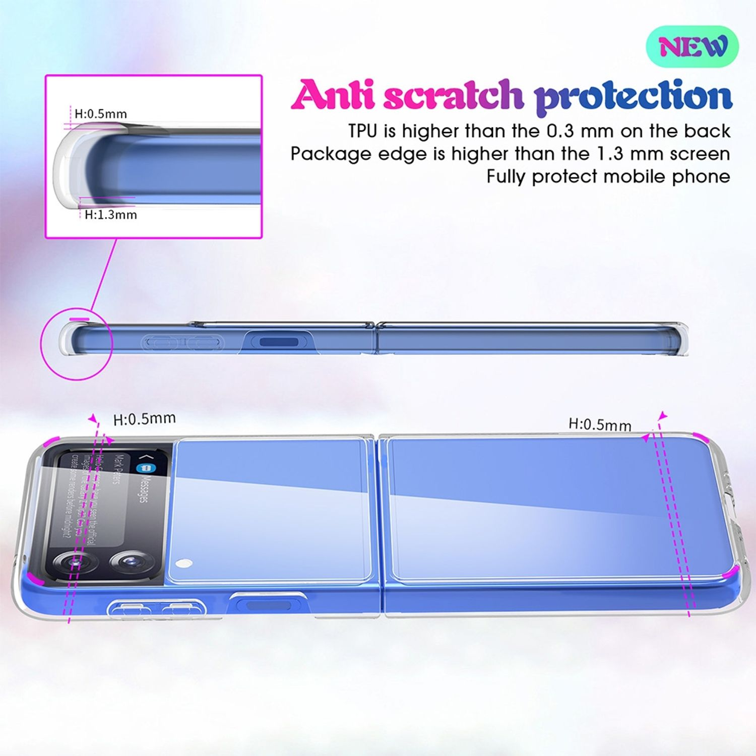 KÖNIG DESIGN Flip4 Z Transparent Case, Galaxy Backcover, Samsung, 5G