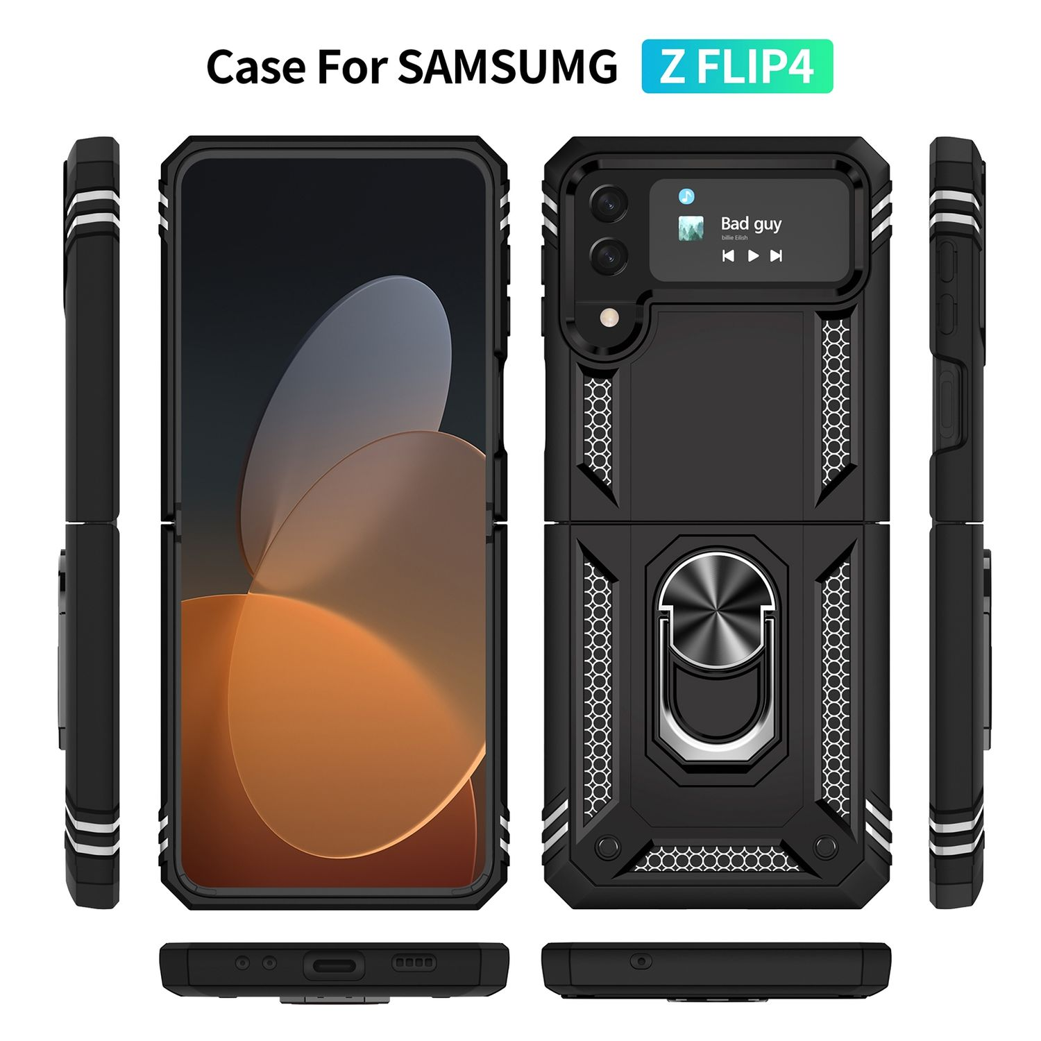 KÖNIG DESIGN Case, Backcover, Z Samsung, Schwarz 5G, Galaxy Flip4