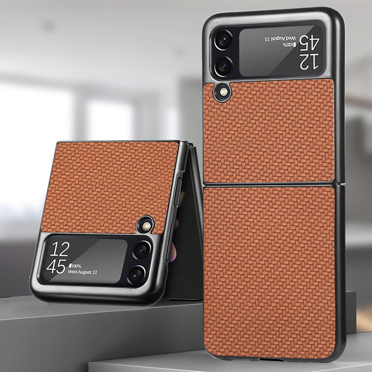 Z Flip4 Case, 5G, KÖNIG Backcover, Braun Samsung, DESIGN Galaxy