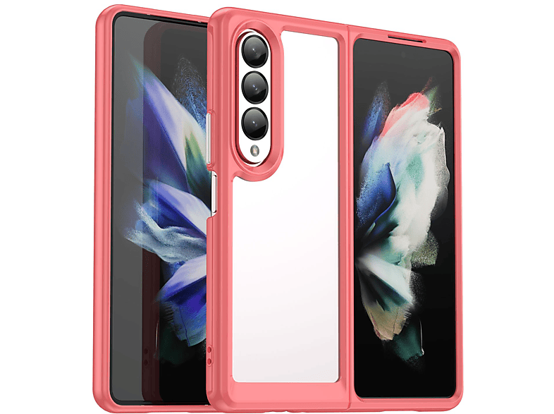 Galaxy DESIGN Case, 5G, KÖNIG Backcover, Fold4 Samsung, Z Rot
