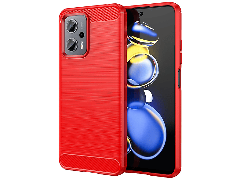 KÖNIG DESIGN Case, Backcover, Xiaomi, Redmi Note11T Pro 5G, Rot