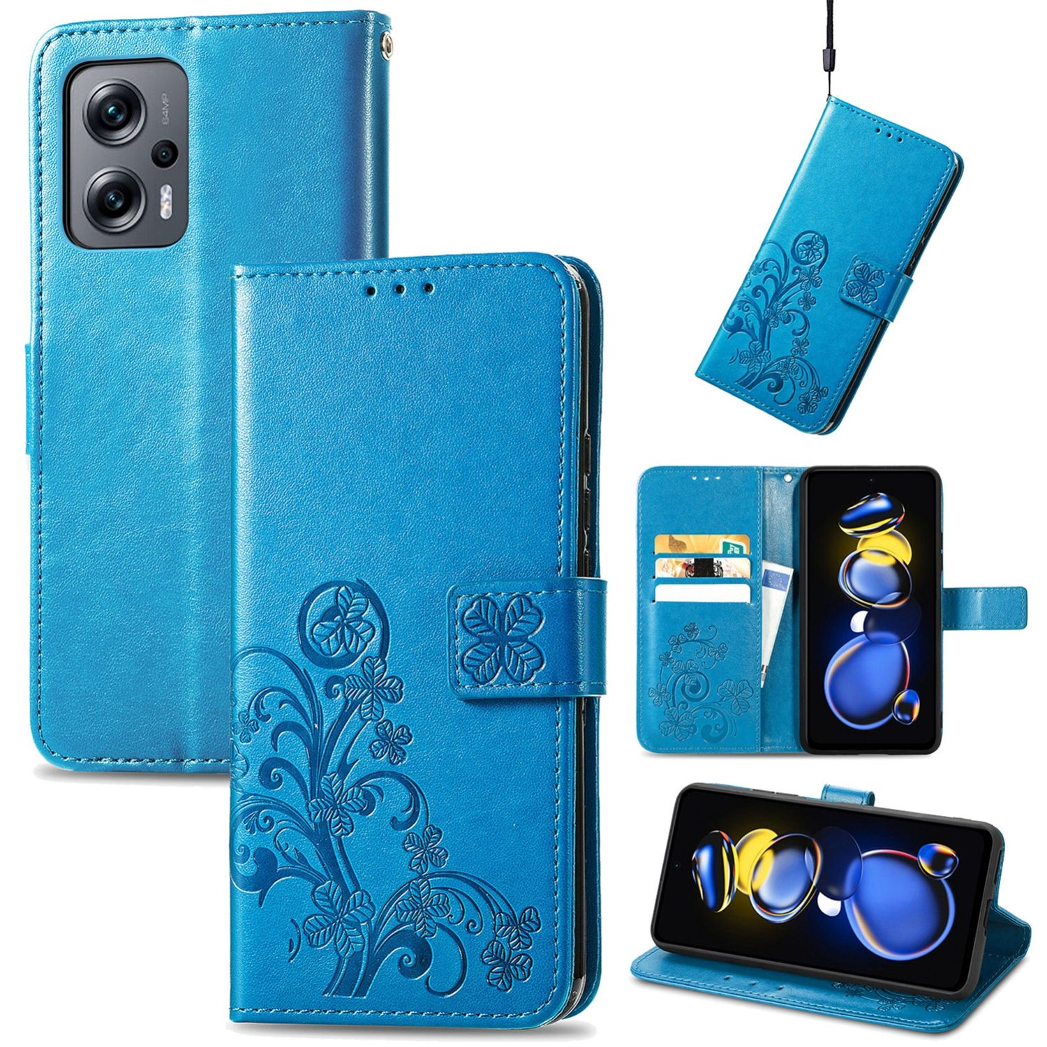 KÖNIG DESIGN Book Case, Bookcover, Blau Redmi Note Xiaomi, 11T 5G