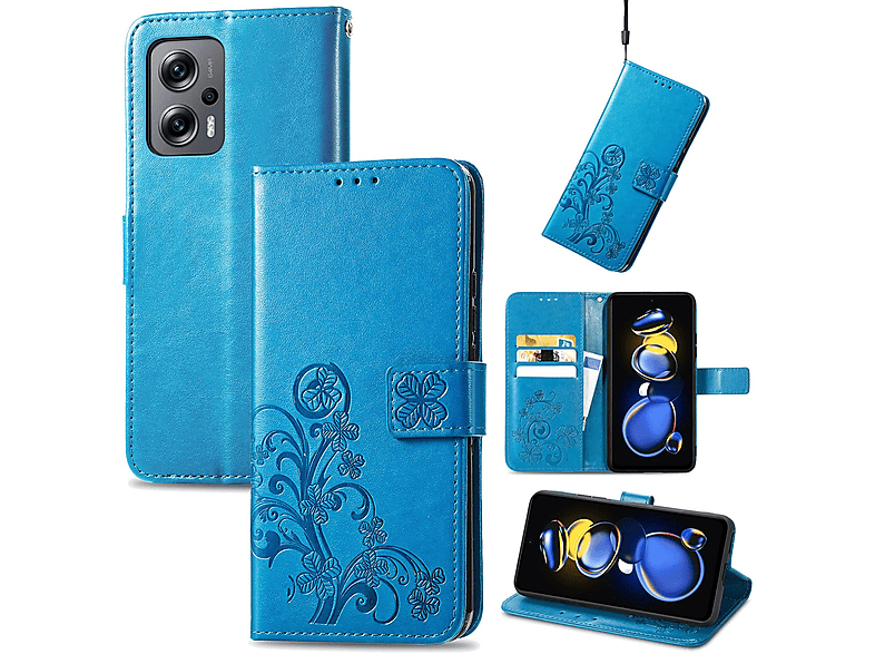 5G, Bookcover, Xiaomi, KÖNIG Blau Case, Redmi 11T Book DESIGN Note