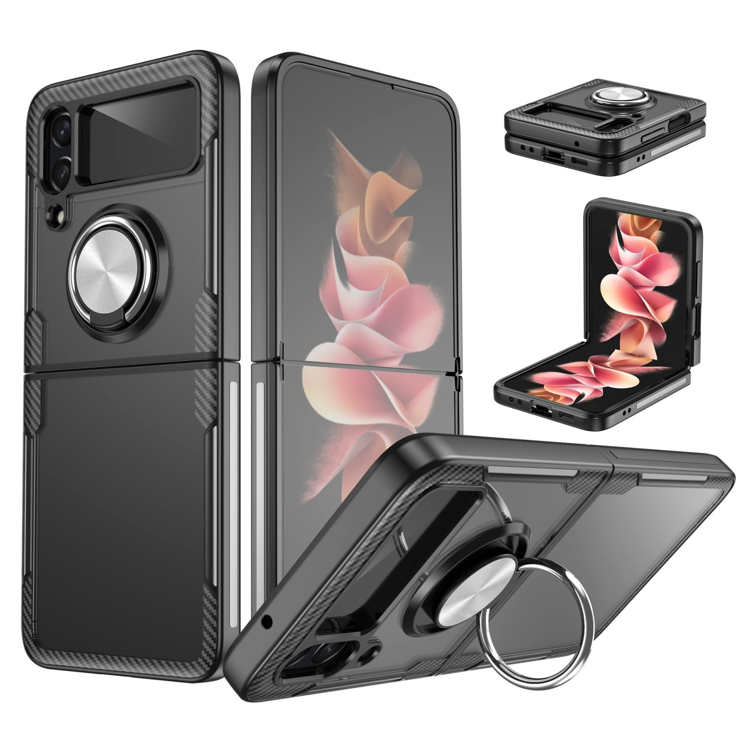 Samsung, Flip4 Z Galaxy KÖNIG Case, Schwarz 5G, DESIGN Silber Backcover,