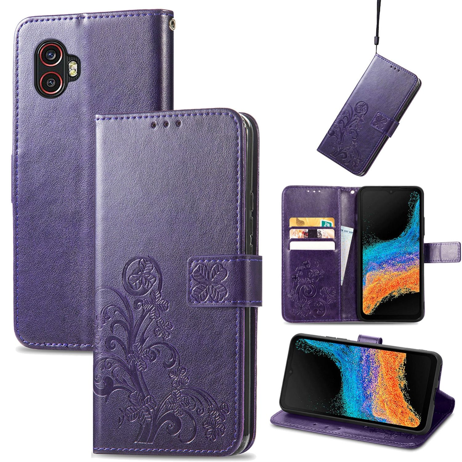 KÖNIG DESIGN Book Case, Bookcover, Galaxy Samsung, Violett Xcover Pro, 6