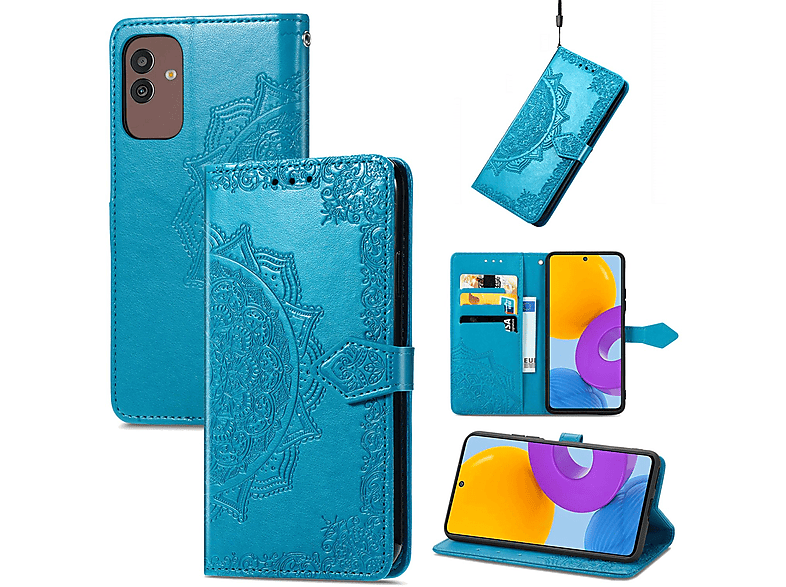 KÖNIG DESIGN Book Case, Bookcover, Blau 5G, Galaxy M13 Samsung