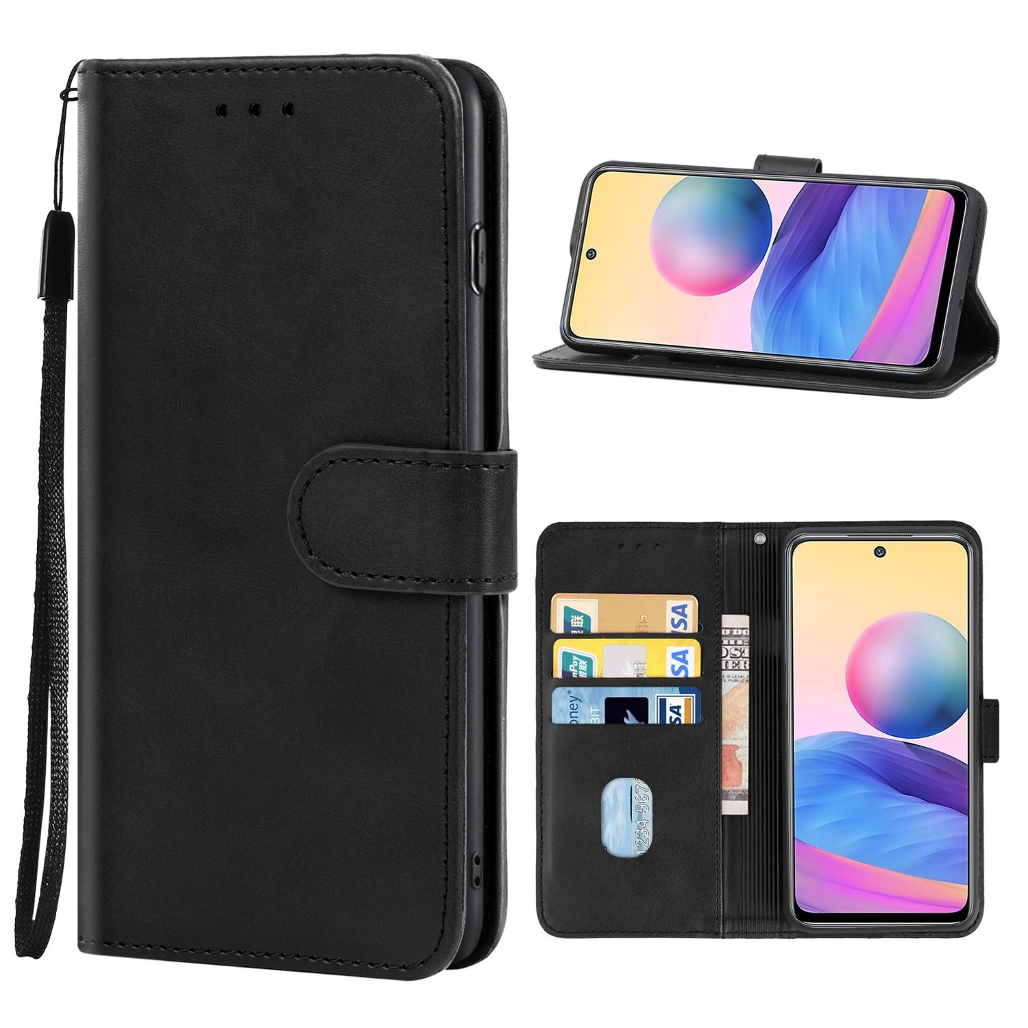 KÖNIG DESIGN Book Case, Redmi 5G, Xiaomi, 10 Schwarz Bookcover