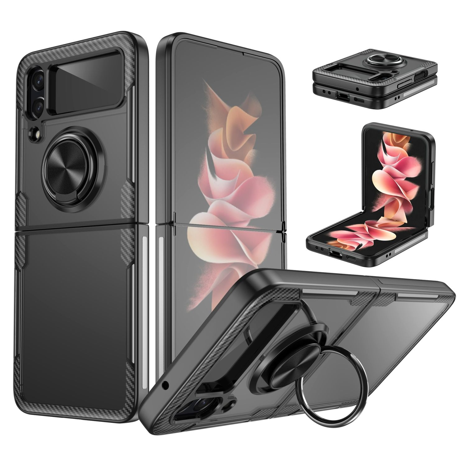 Flip4 Case, Samsung, DESIGN Schwarz Backcover, KÖNIG Galaxy 5G, Z