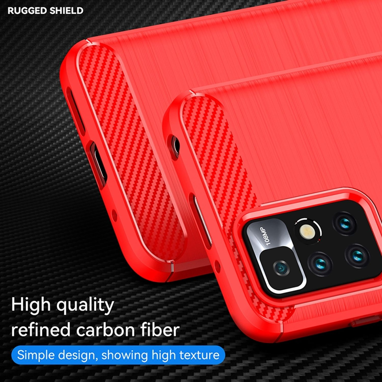 KÖNIG DESIGN Case, Backcover, / Redmi Prime, Xiaomi, 10 Rot 10