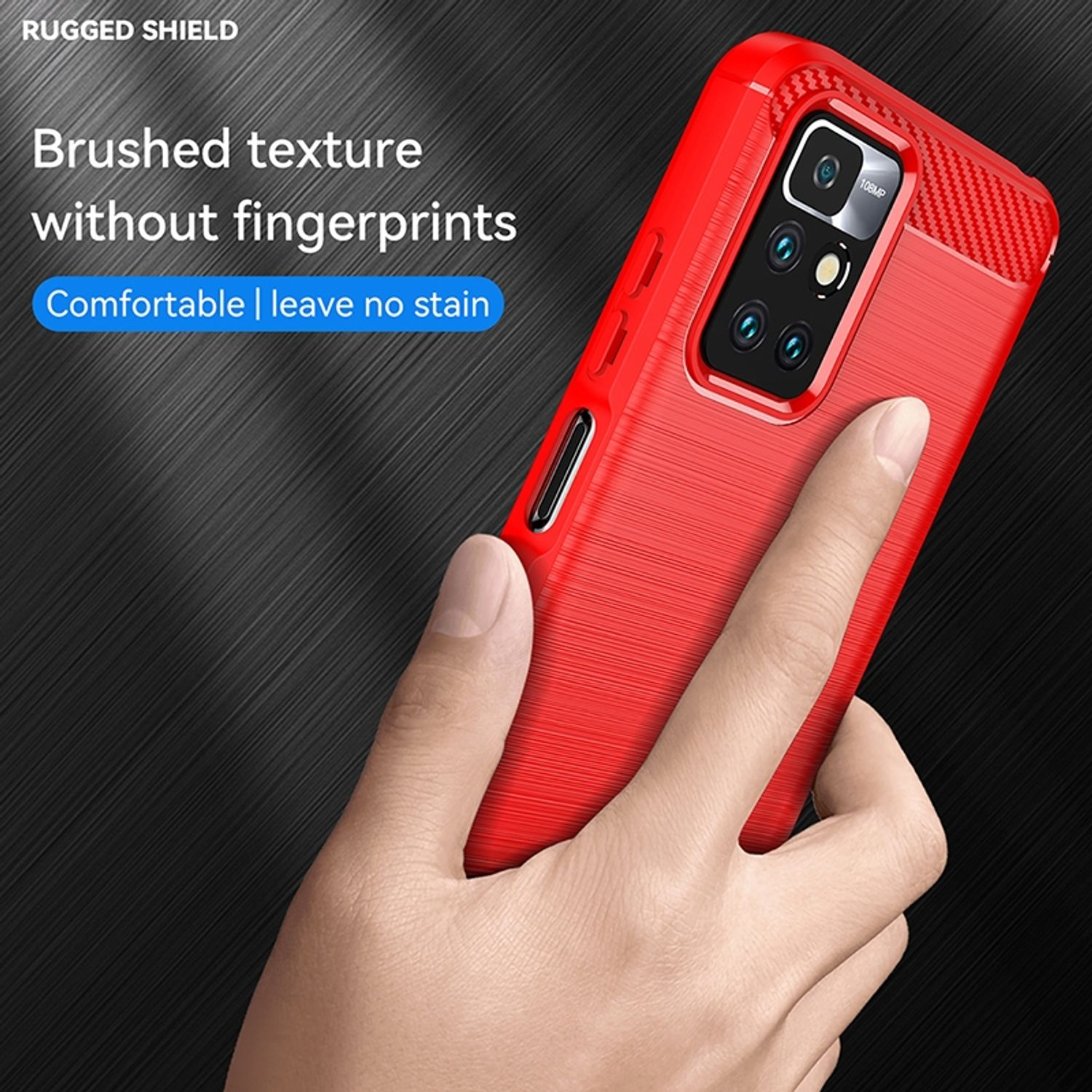 KÖNIG DESIGN Case, Backcover, Xiaomi, Prime, Redmi 10 10 Rot 