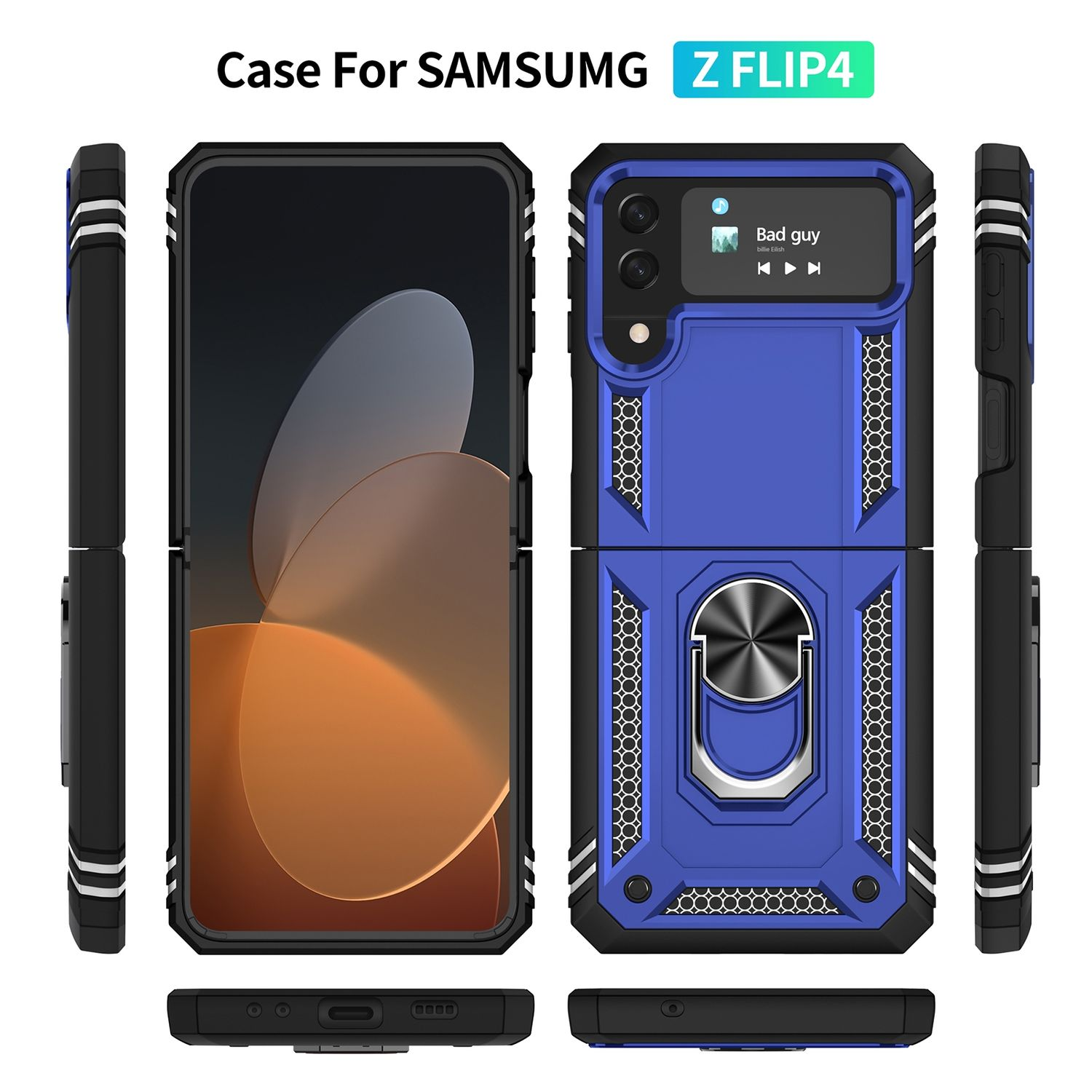 KÖNIG DESIGN Flip4 Case, Blau Galaxy Backcover, Samsung, Z 5G