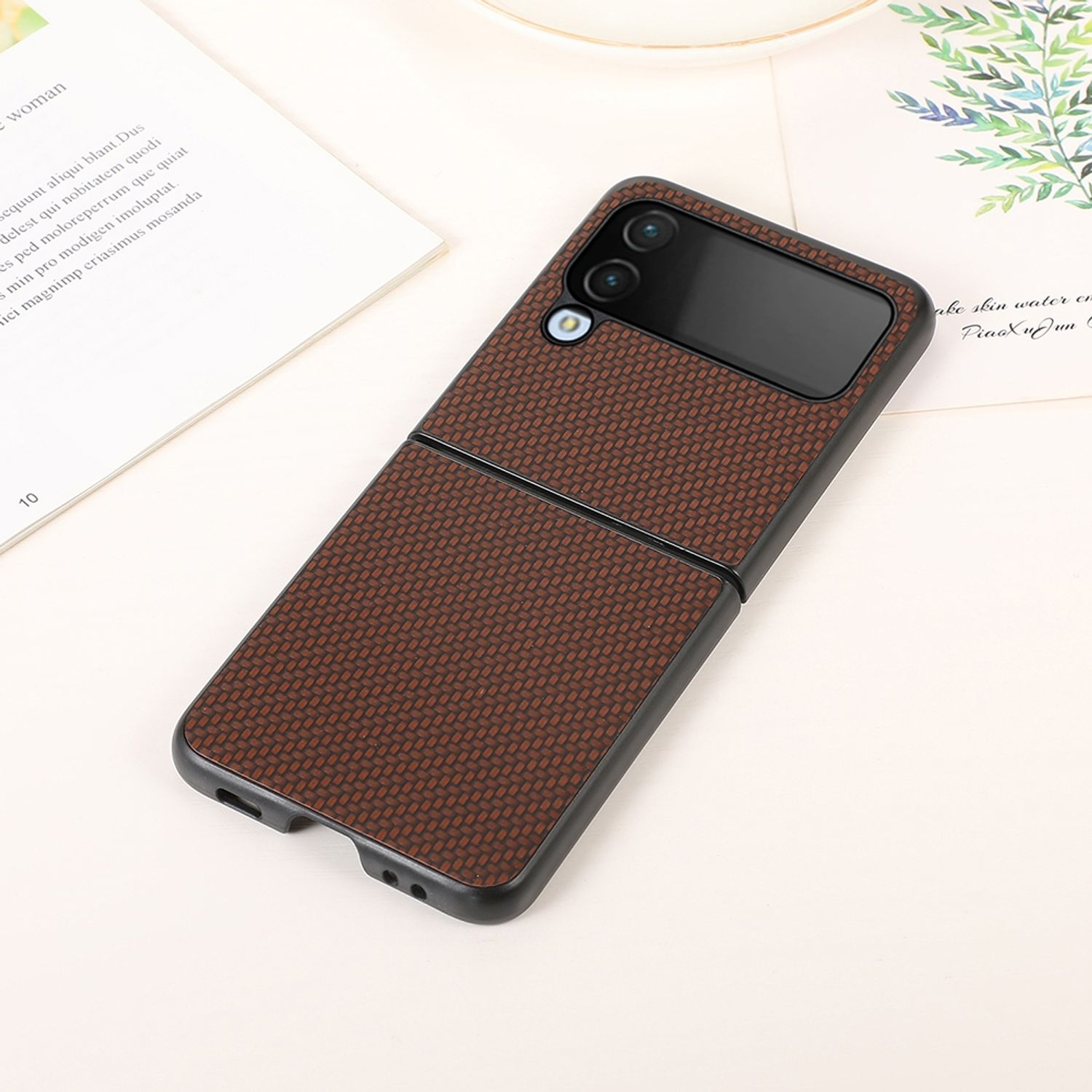 KÖNIG DESIGN Z Samsung, Case, Backcover, 5G, Flip4 Galaxy Braun