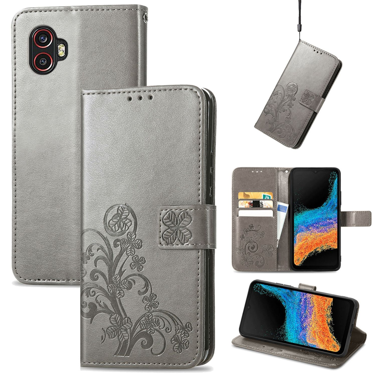 Pro, Case, Bookcover, KÖNIG Book Grau DESIGN Samsung, 6 Xcover Galaxy