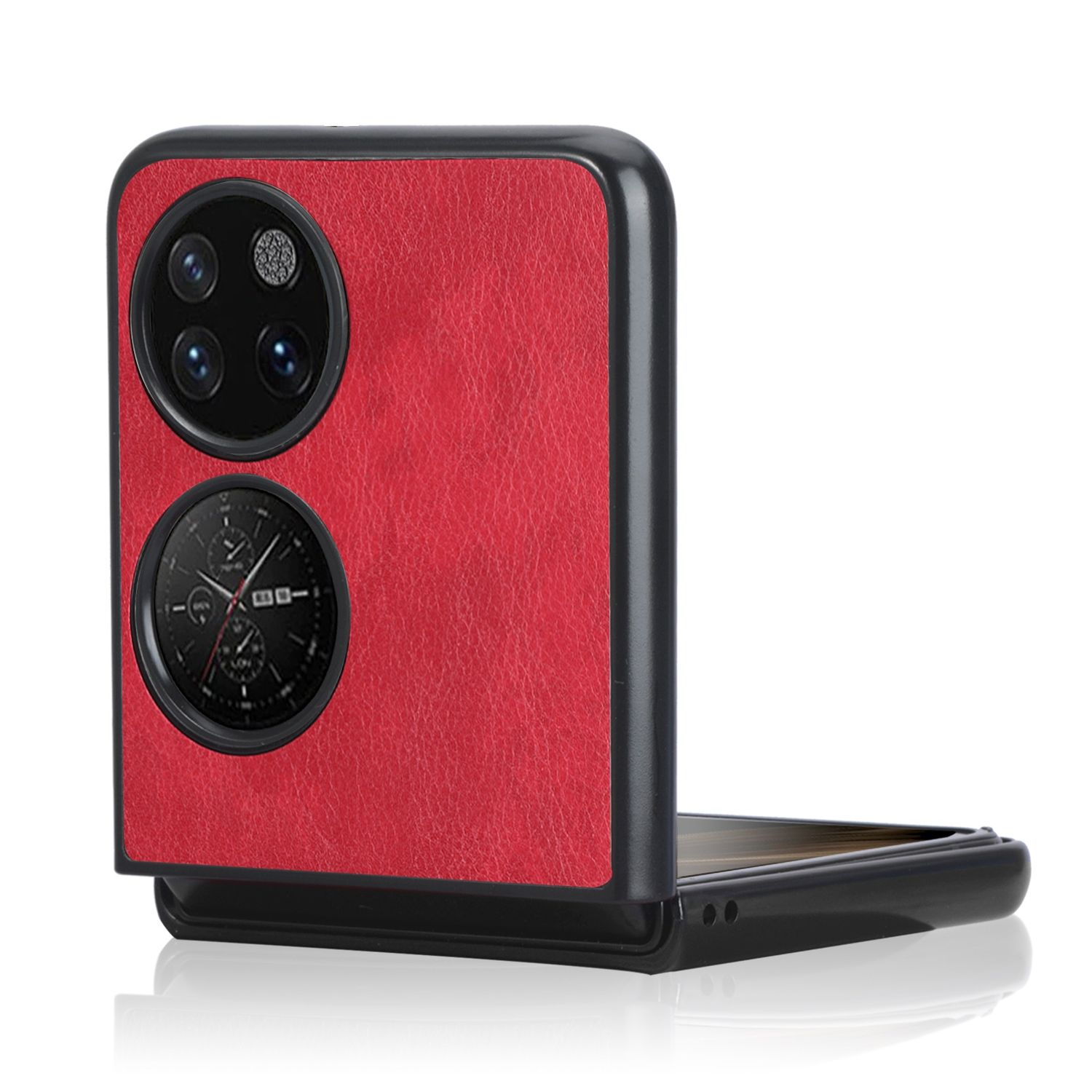 Huawei, Case, Rot KÖNIG DESIGN Pocket, P50 Backcover,
