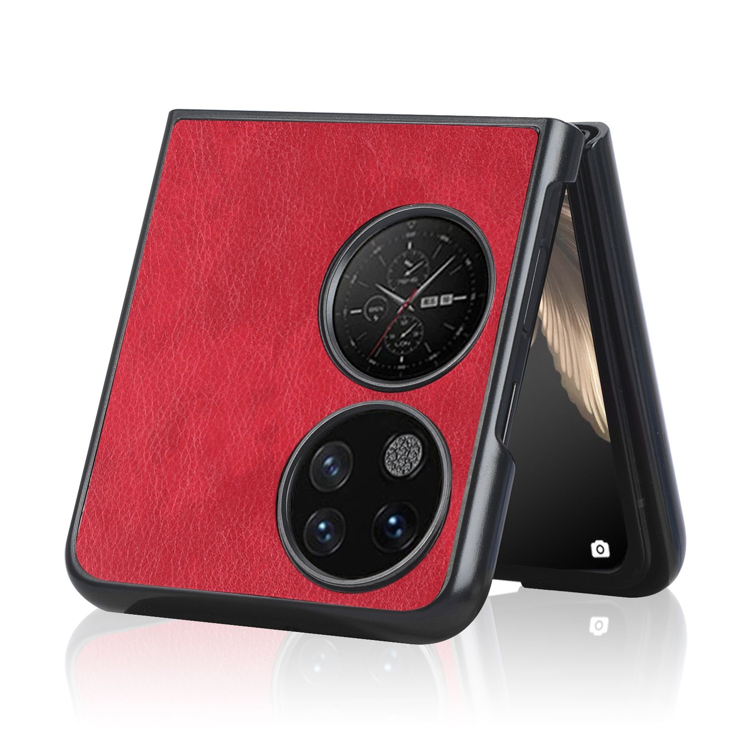 Huawei, Case, Rot KÖNIG DESIGN Pocket, P50 Backcover,