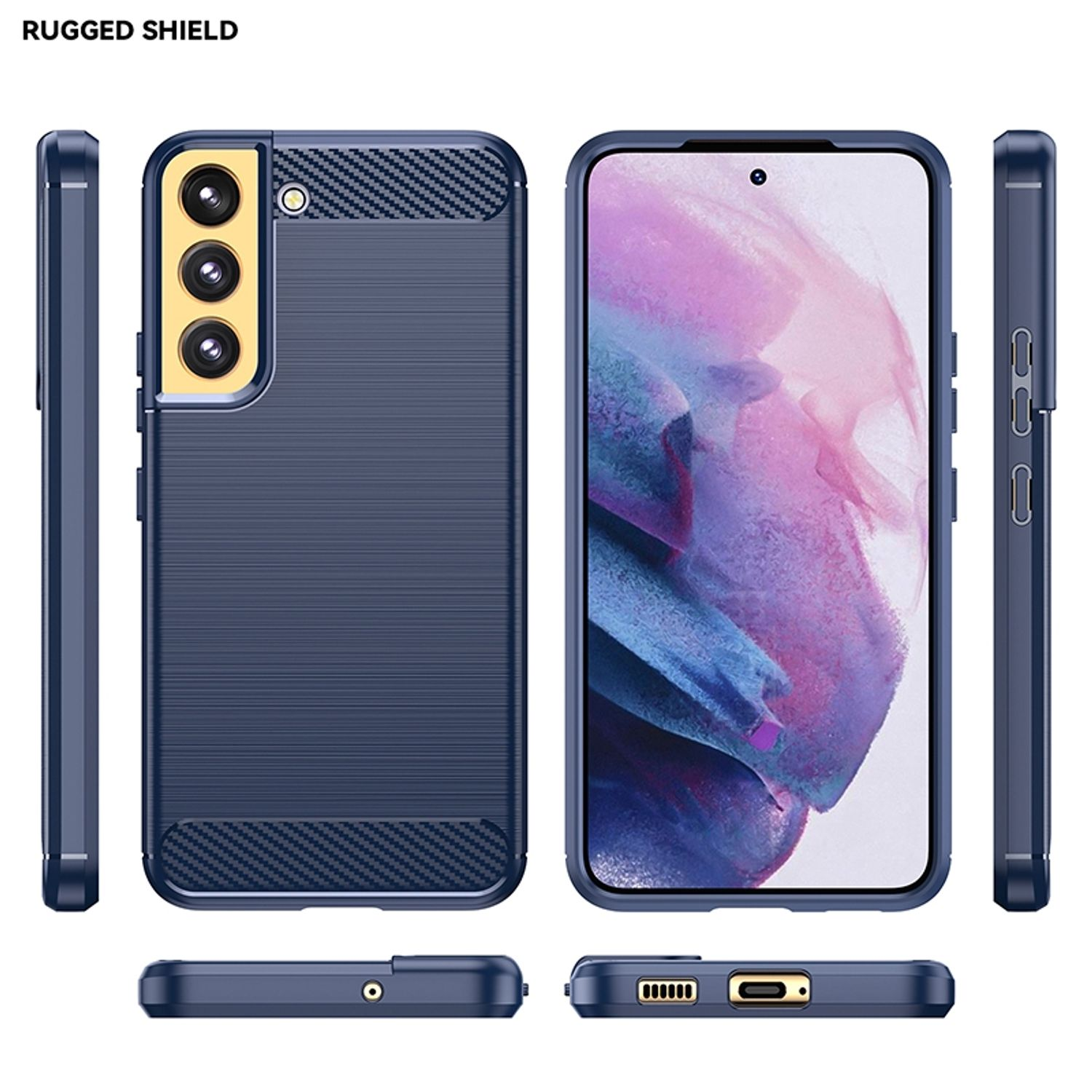 KÖNIG DESIGN Case, Galaxy Backcover, Plus Samsung, 5G, Blau S22