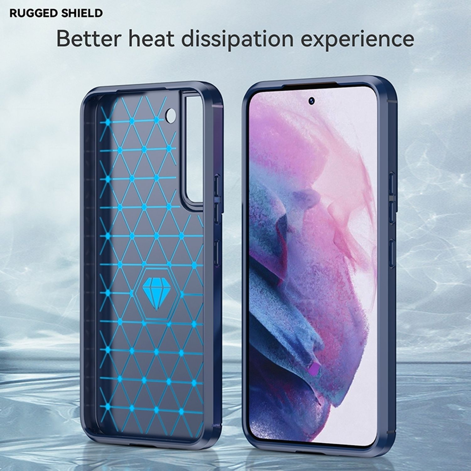 KÖNIG DESIGN Plus Galaxy S22 5G, Blau Backcover, Samsung, Case