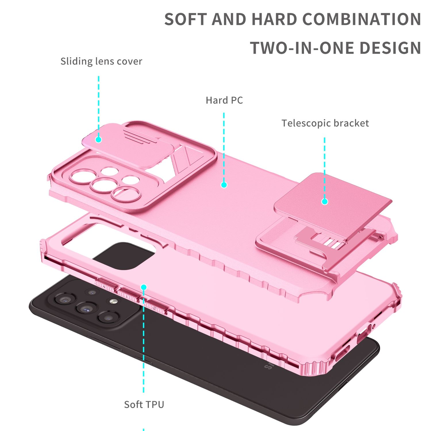 KÖNIG DESIGN Case, Backcover, Samsung, A53 5G, Galaxy Rosa