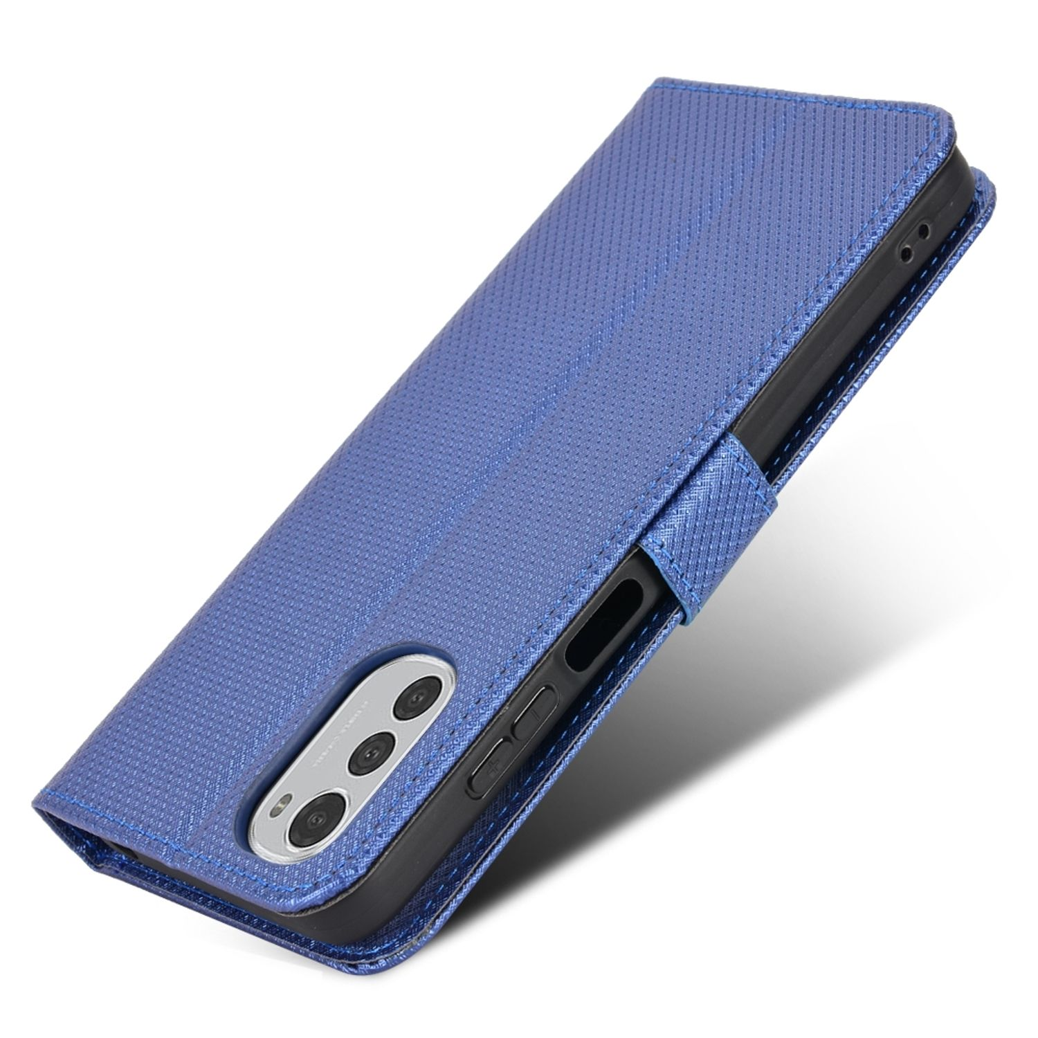 Motorola, Moto Case, E32, Book Blau KÖNIG DESIGN Bookcover,