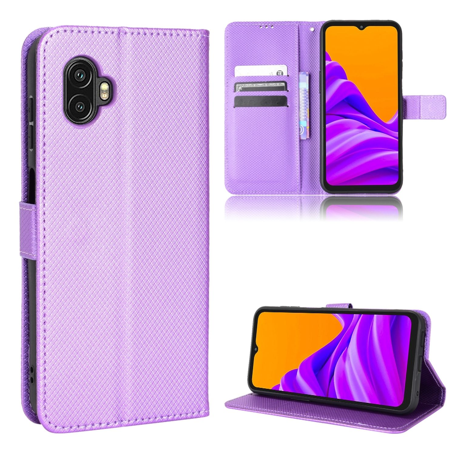 Pro, DESIGN Bookcover, Samsung, Violett Case, Xcover 6 KÖNIG Book Galaxy