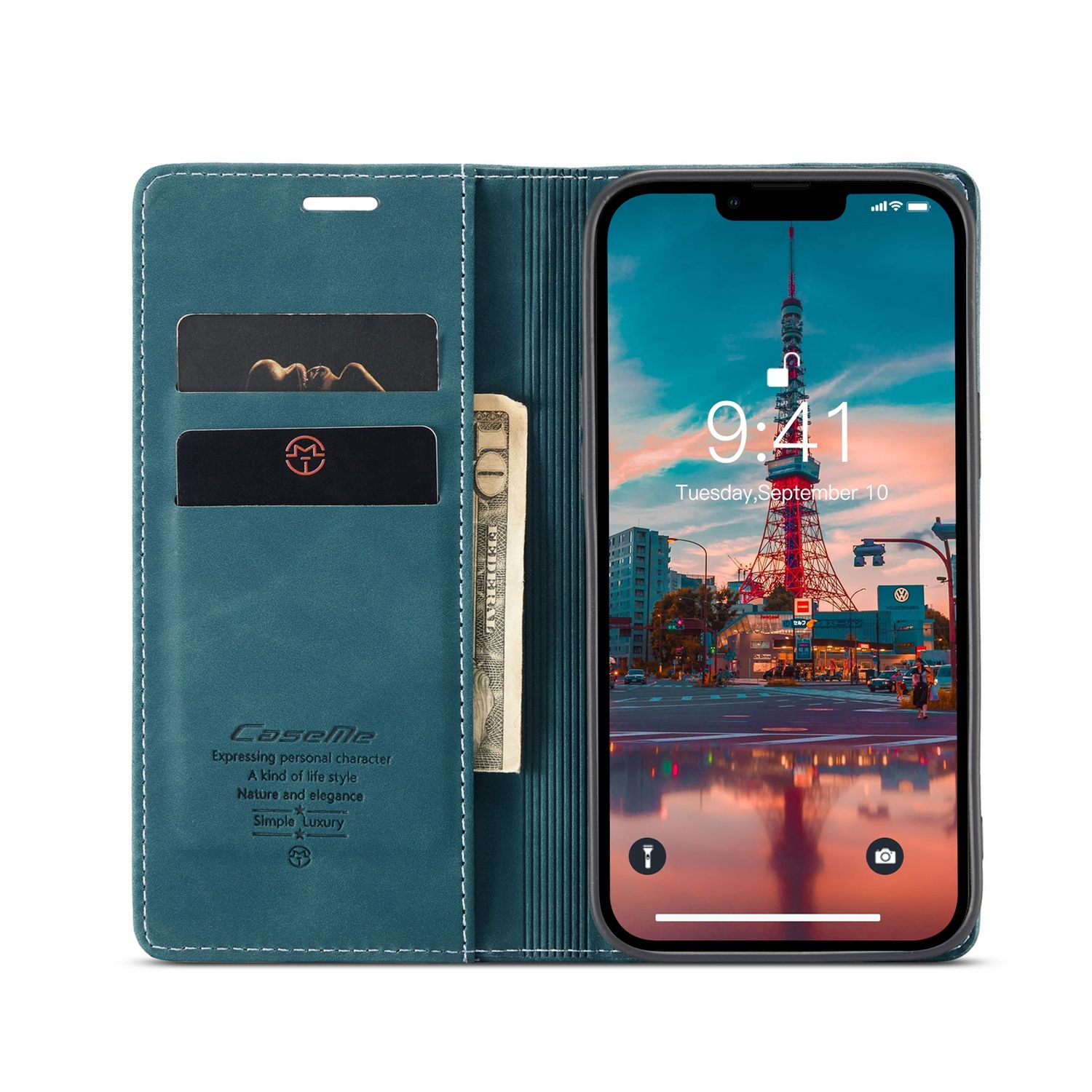 14, iPhone DESIGN Case, KÖNIG Apple, Bookcover, Blau Book