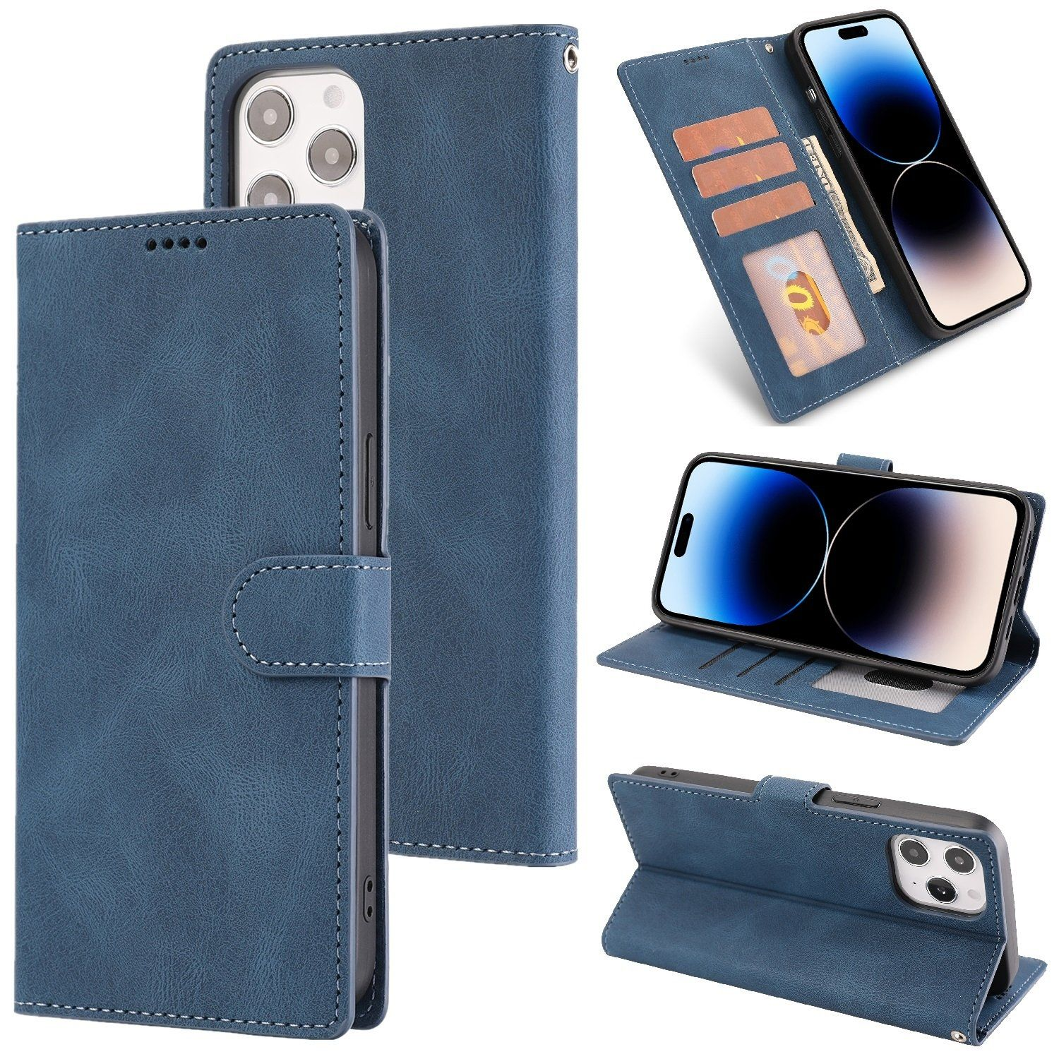 Pro, Case, DESIGN iPhone 14 Blau Bookcover, KÖNIG Apple, Book