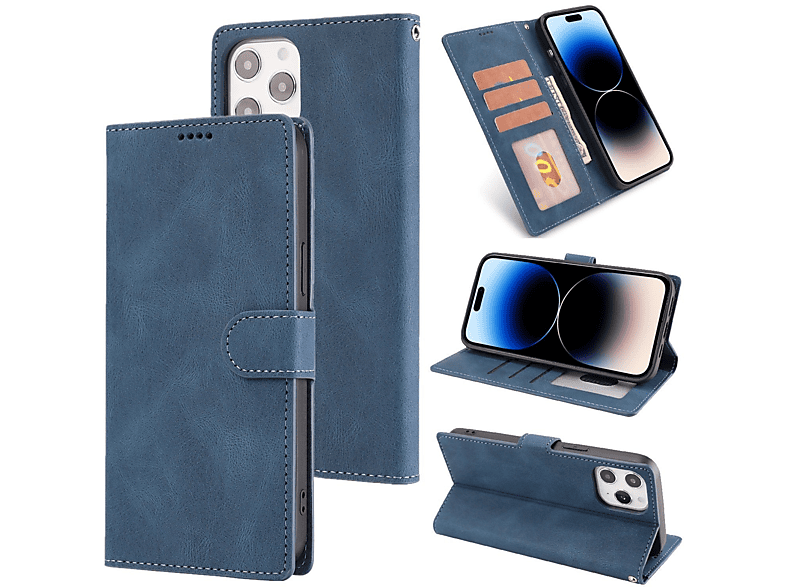 DESIGN Apple, Pro, KÖNIG Bookcover, 14 Book iPhone Case, Blau