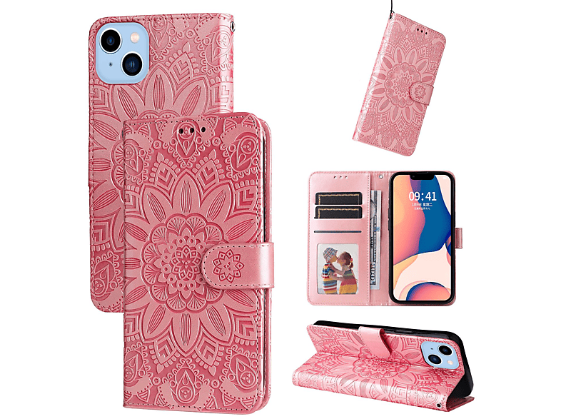 Bezahlbarer Preis KÖNIG DESIGN Book Case, iPhone Bookcover, Apple, Rosa 14 Plus