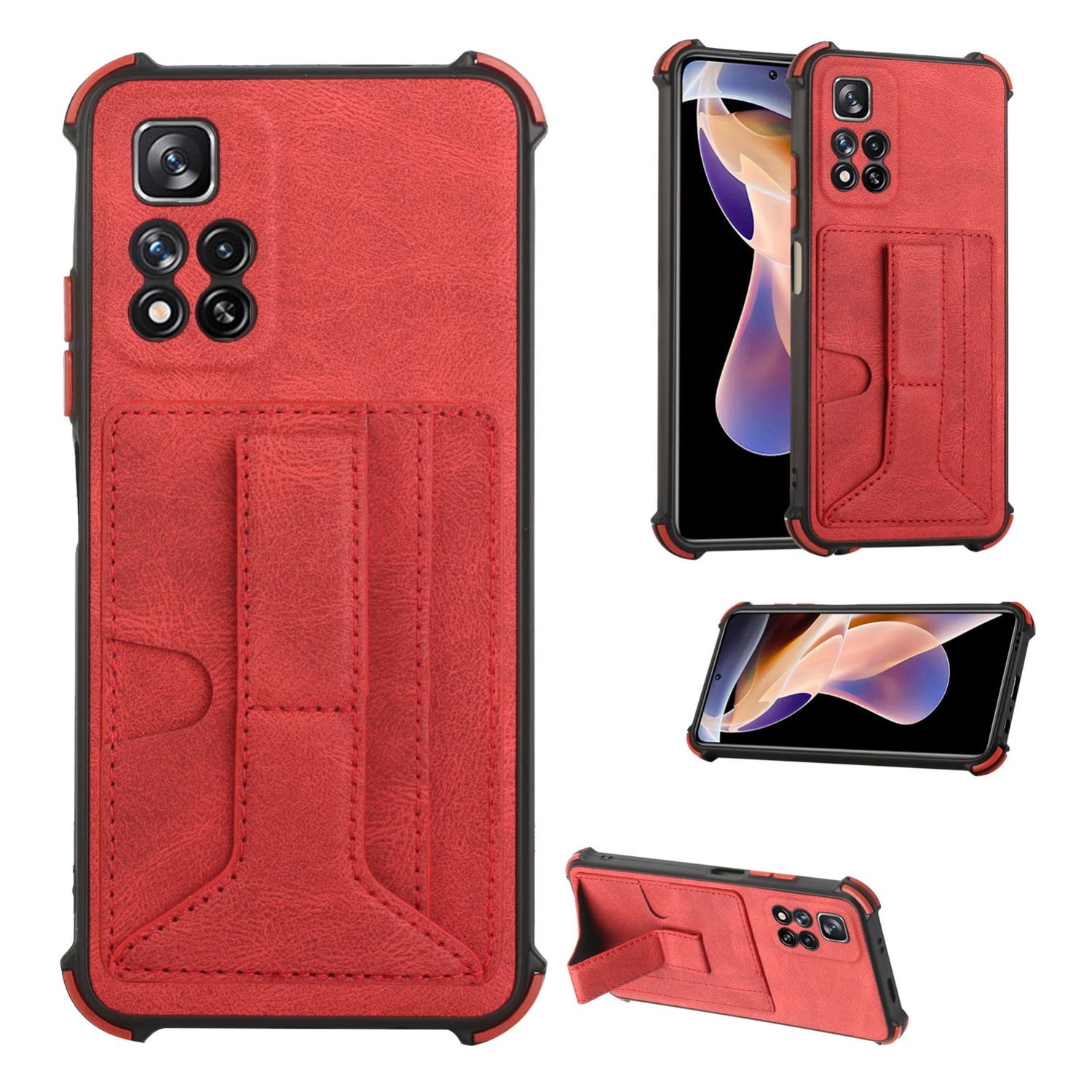 KÖNIG DESIGN Case, Backcover, Xiaomi, 5G, Rot Note Redmi 11 11 Pro Pro+ Note 