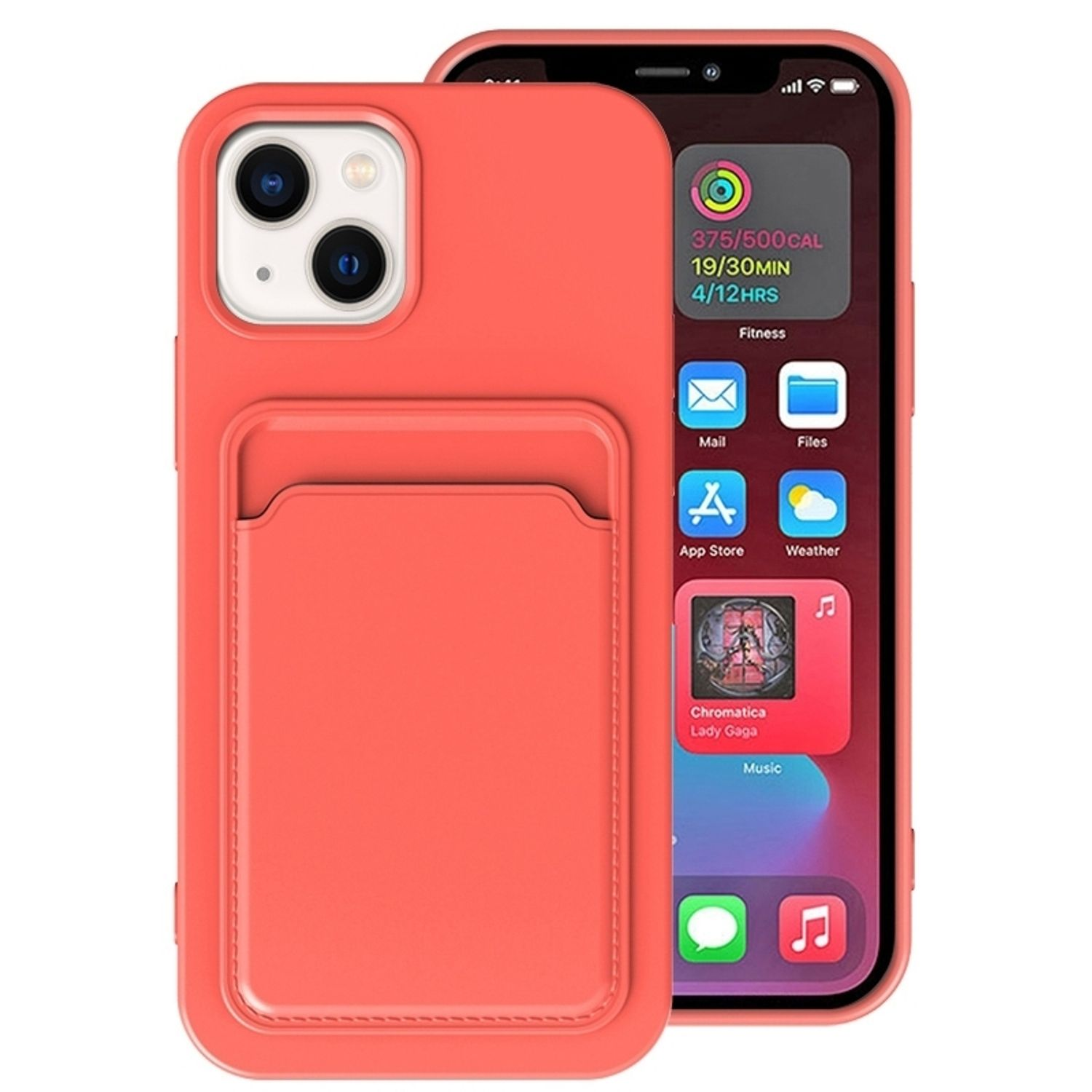 KÖNIG DESIGN Case, 14 iPhone Backcover, orange Plus, Apple, Rosa