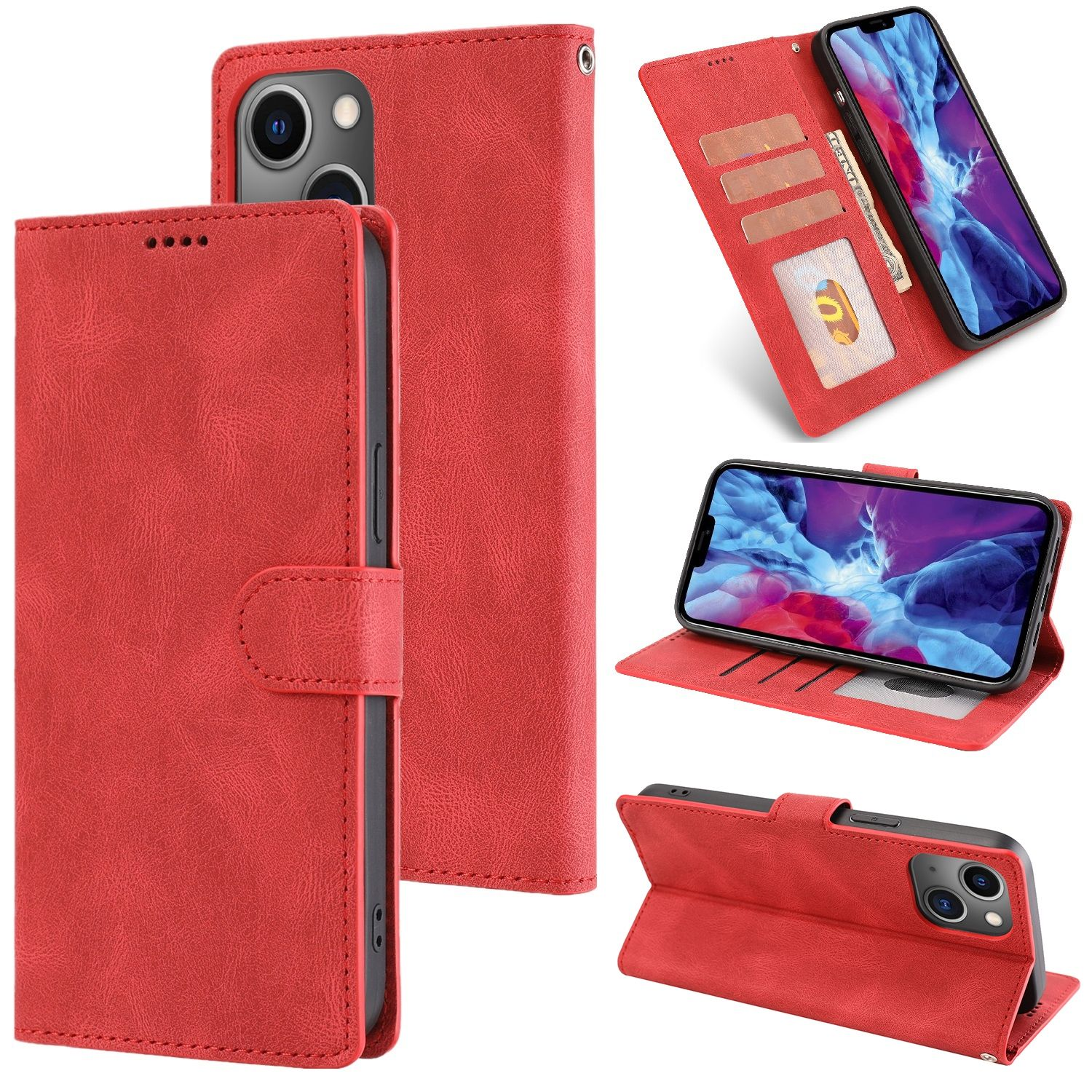 KÖNIG Case, Bookcover, iPhone Plus, DESIGN Apple, 14 Book Rot