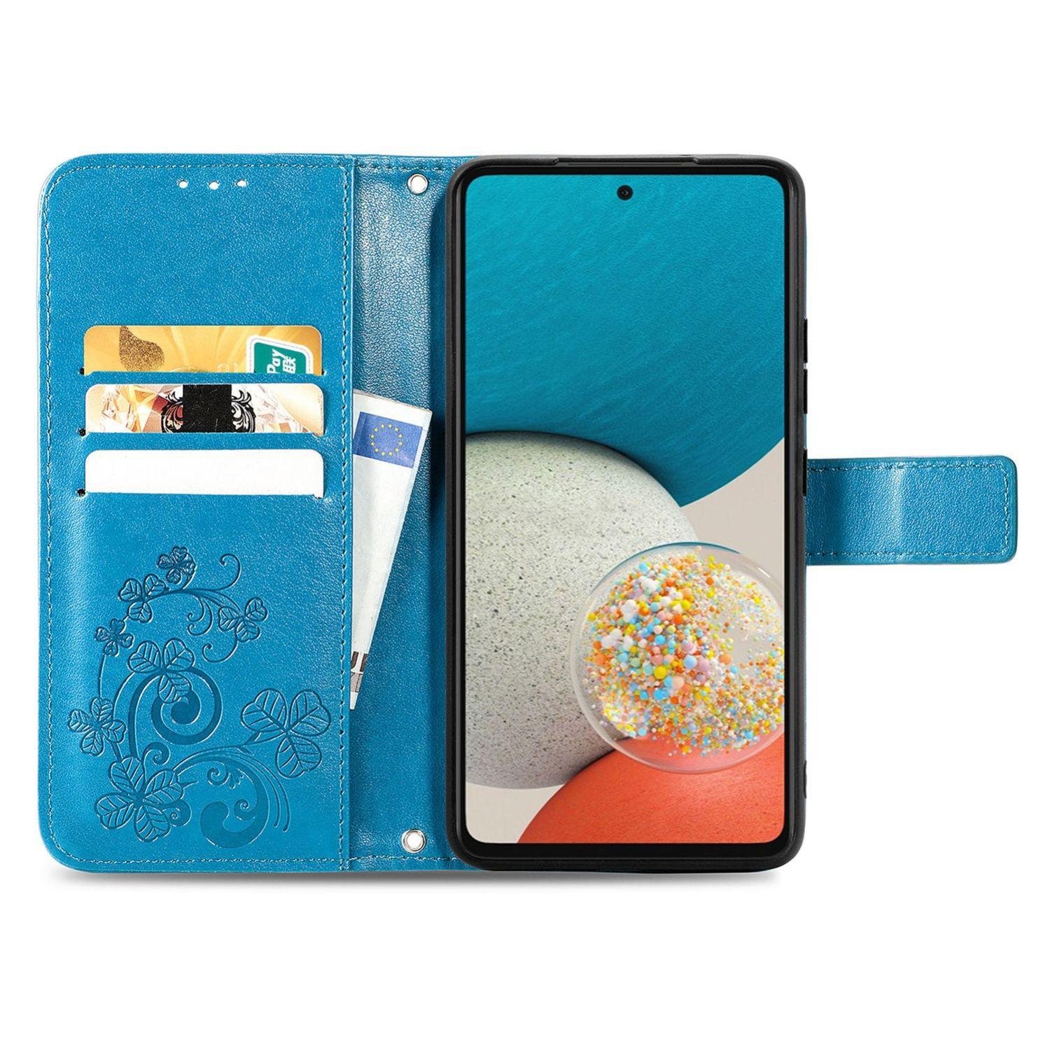 Bookcover, DESIGN Galaxy KÖNIG Samsung, 5G, A73 Blau Case, Book