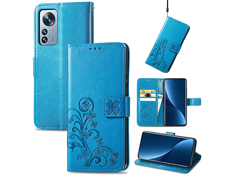 KÖNIG DESIGN Book Case, Bookcover, Xiaomi, 12 Pro, Blau