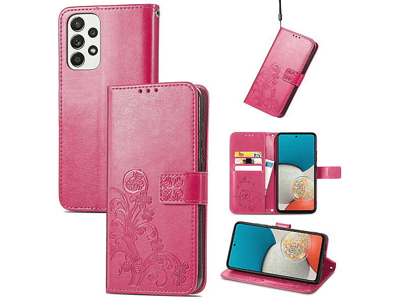 KÖNIG DESIGN A73 Rosa 5G, Book Galaxy Samsung, Case, Rot Bookcover