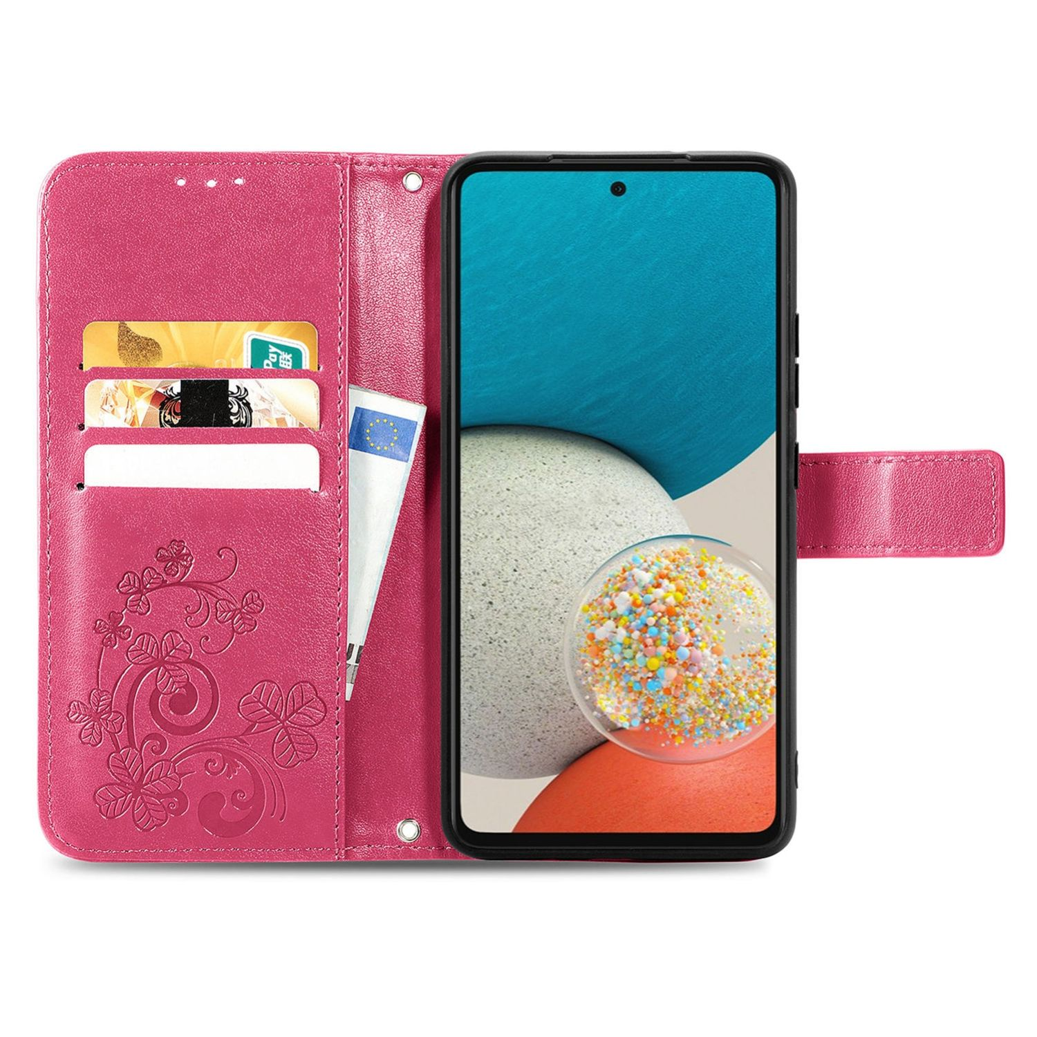 Samsung, 5G, Rosa DESIGN Galaxy Book Case, Rot Bookcover, KÖNIG A73