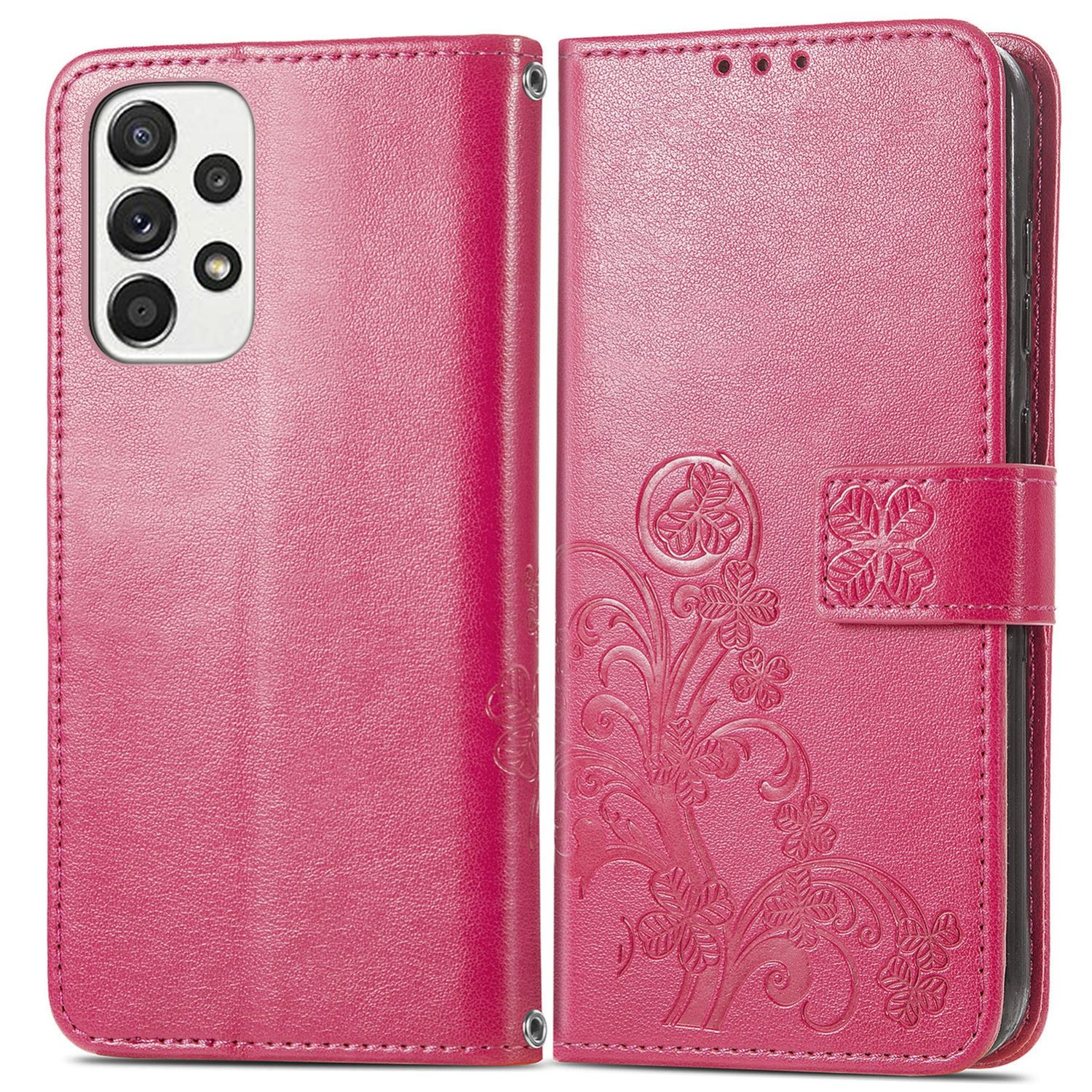 KÖNIG DESIGN Case, Rot Rosa 5G, A73 Book Galaxy Samsung, Bookcover