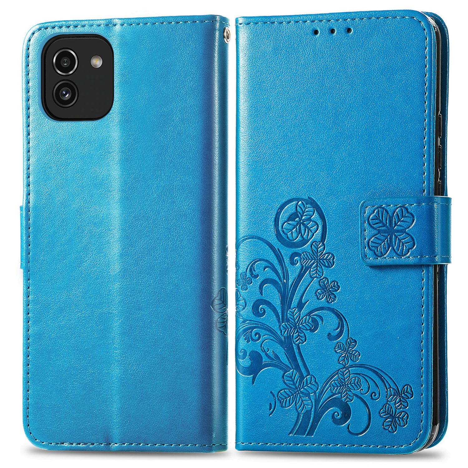 Blau Case, KÖNIG Bookcover, Book Galaxy DESIGN A03, Samsung,