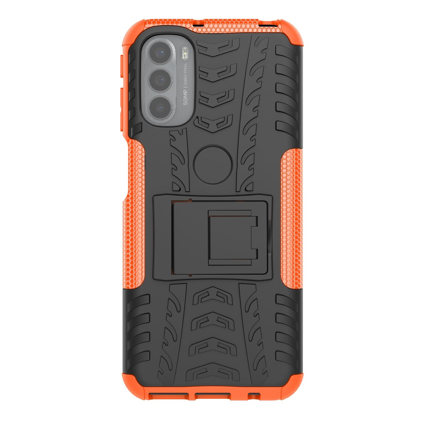 Motorola, KÖNIG DESIGN Orange Moto G31 Backcover, G41, / Case,