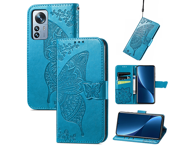 KÖNIG DESIGN Book Case, Bookcover, 12 Blau Xiaomi, Pro