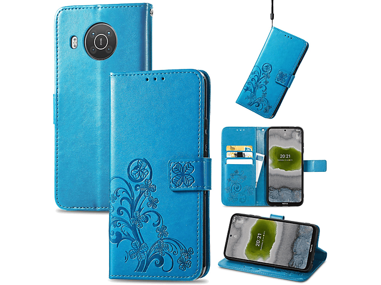 KÖNIG DESIGN Book Case, Bookcover, Nokia, X10, Blau